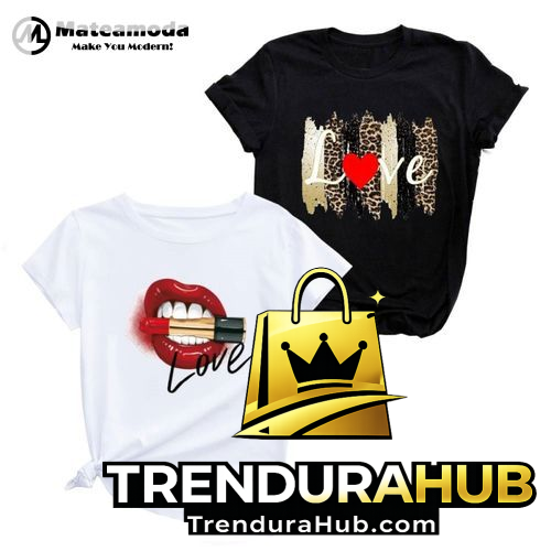 Mateamoda Women T-shirts 2 PCS Ladies Tops Tees Tshirt Sets Female Clothing